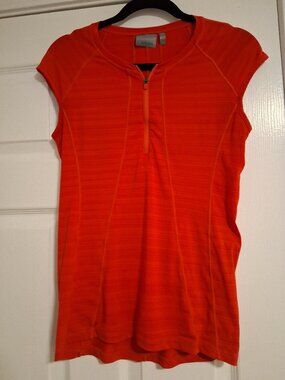 Athleta Pacifica Rashguard for swimming, women's size small, bright red.
